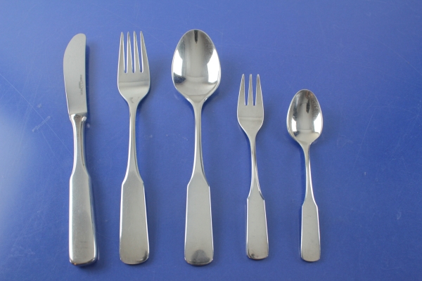 Schuler Spatenmuster Besteck für 6 Personen 34 Teile Solingen versilbert