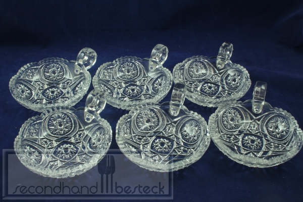 6 Dessertschalen Pressglas