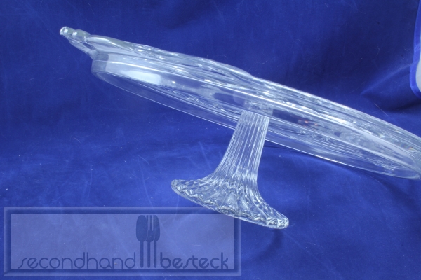 Schöne Tortenplatte mit Fuß aus Glas rund 31 cm