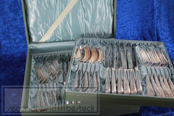 WMF Jugendstil 042 Ähren Besteck für 12 Personen 36 Teile mit Monogramm CS oder SC versilbert