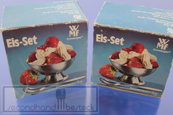 WMF 2 x Eis-Set Eisschale + Eislöffel Cromargan OVP