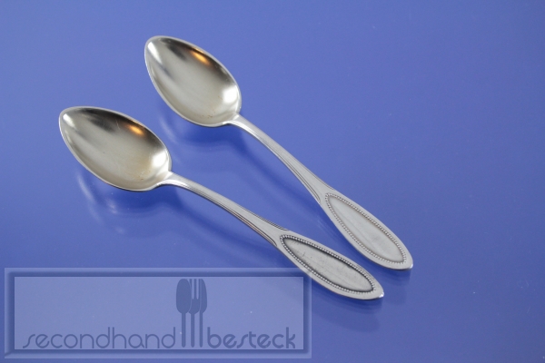 2 Mokkalöffel Perlrand Ziech versilbert