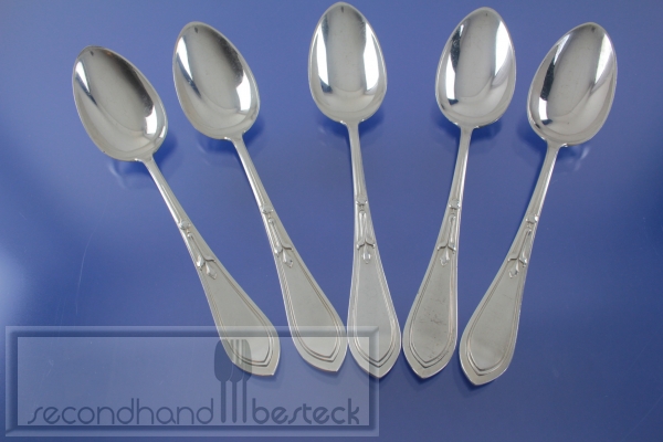 5 Speiselöffel Löffel Jugendstil Henninger versilbert