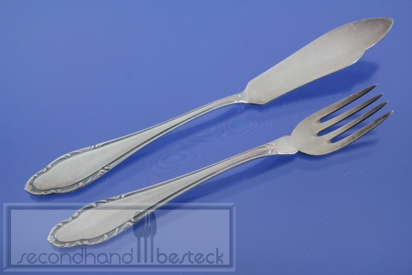 Wellner 410 Salzburg Fischbesteck Fischmesser + Fischgabel versilbert