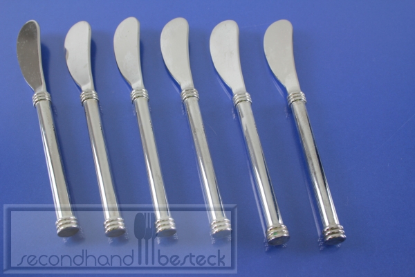 6 Buttermesser oder Käsemesser 14,2 cm versilbert