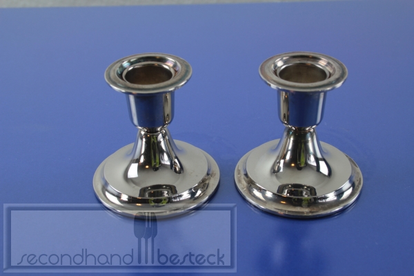 2 Kerzenhalter 6,5 cm versilbert