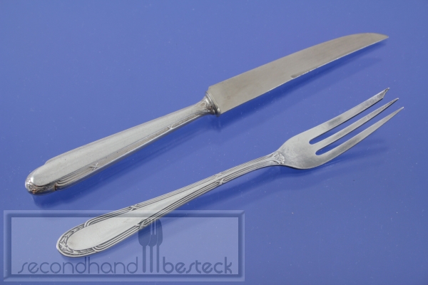 WMF 200 Kreuzband Obstbesteck Obstmesser und Obstgabel versilbert