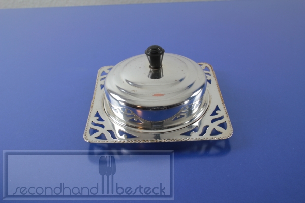 Butterteller Butterdose Silver Plate versilbert