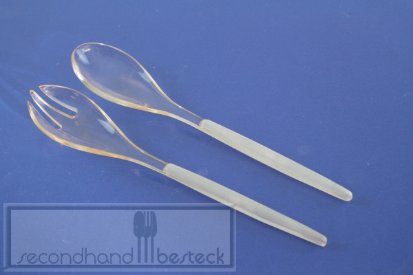 Mini Salatbesteck Kunststoff Perlmutt Optik 15,7 cm