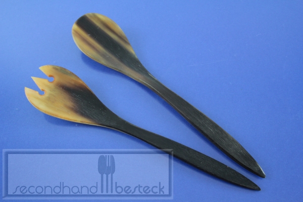 Kleines Salatbesteck aus Horn 17,2 cm