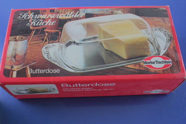 Marke Tischfein Schwarzwälder Küche Butterdose Edelstahl OVP