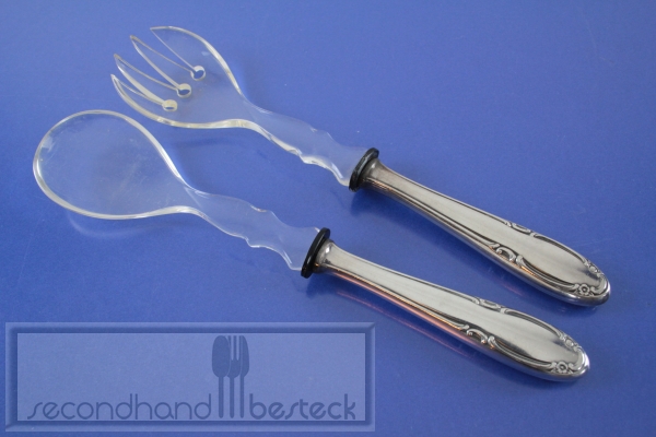Salatbesteck versilbert mit Kunststofflaffe