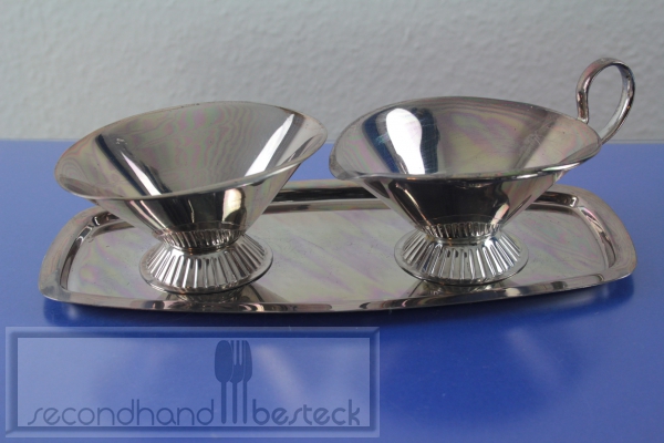 Art Deco Milch und Zucker Set versilbert