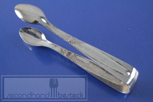 Kleeblatt Rose Zuckerzange versilbert