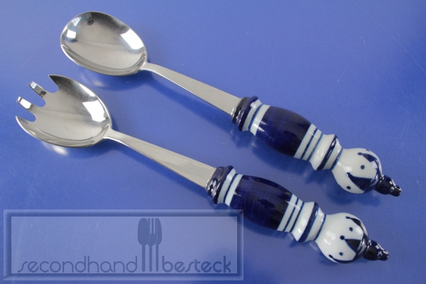Rosenthal Siena Salatbesteck 28 cm Blaumalerei Porzellangriff