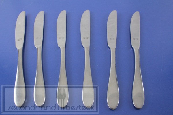 Marke Tischfein 6 Speisemesser Messer Edelstahl