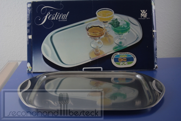 WMF Festival Serviertablett große Servierplatte 44,5 x 26 cm Cromargan