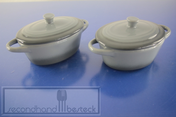 2x Mini Bräter mit Deckel Schmortopf Gartopf Auflaufform Backform 14 × 8,0 x 4,5 cm