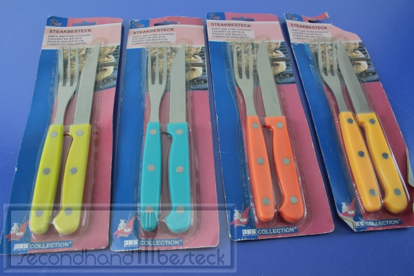 Jes Collection Steakbesteck für 4 Personen bunte Griffe