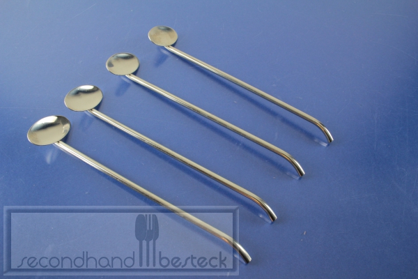 4 Cocktaillöffel Trinkröhrchen Edelstahl