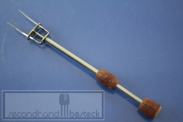 Abstreifgabel, Gurkengabel 16,5 cm Edelstahl Holz