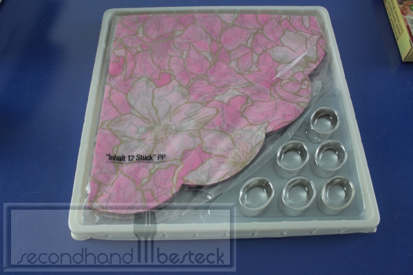 Servietten Set mit 6 Serviettenringen versilbert OVP