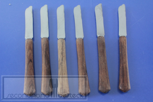 6 Obstmesser 14,7 cm Teakholzgriff