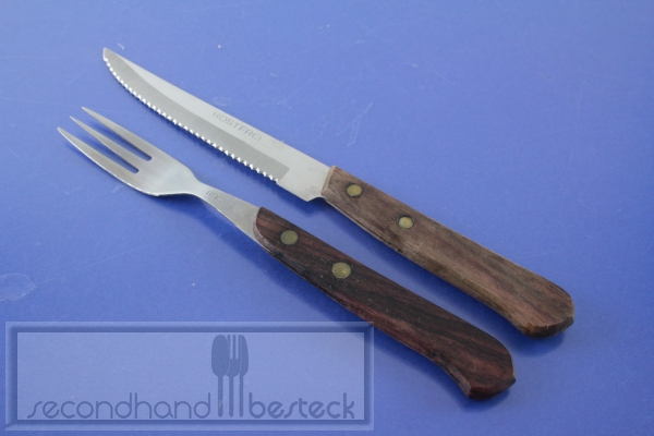 Steakbesteck / Pizzabesteck für 6 Personen Edelstahl Holzgriff
