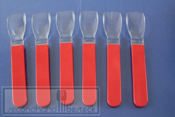 6 Eislöffel Kaffeelöffel 14,8 cm Kunststoff