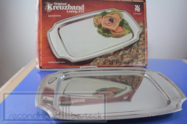 WMF Kreuzband Ludwig XVI Serviertablett Tablett 46 x 18 cm Cromargan