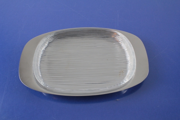WMF Butterteller mit Glaseinsatz Cromargan