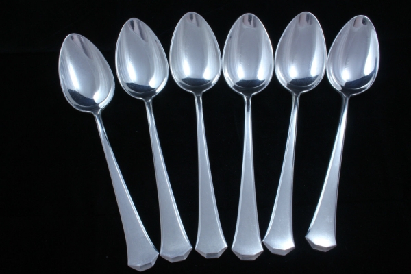 WMF 600 Art Deco 6 Speiselöffel 20,6 cm versilbert