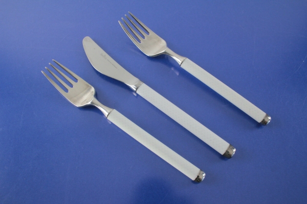 Rosenthal "Century" 1 Dessertmesser + 2 Dessertgabeln Keramik