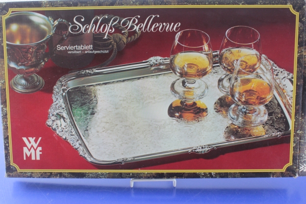 WMF Schloß Bellevue traumhafte Servierplatte Tablett 44 x 25,5 cm versilbert OVP