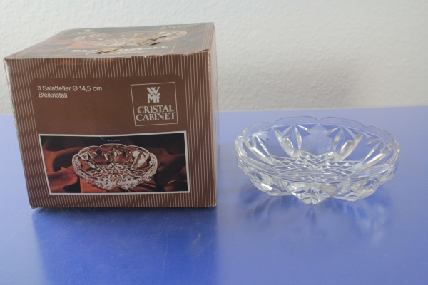 WMF 3 Salatteller Bleikristall Glas OVP