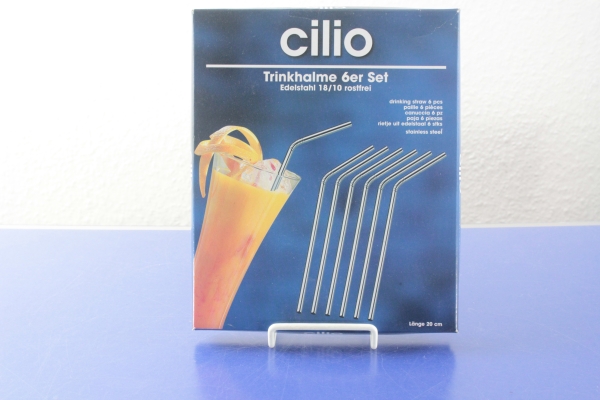 Cilio Trinkhalme 6er Set Edelstahl 18/10 OVP