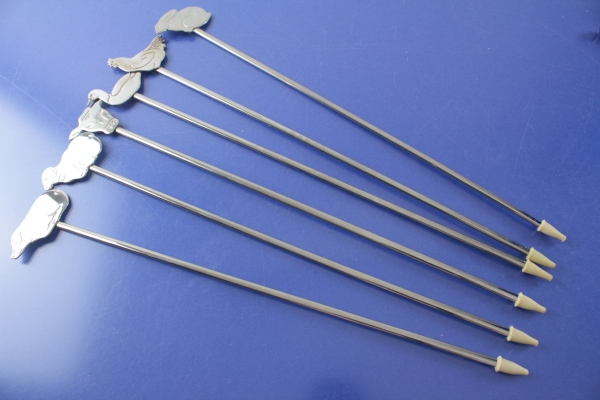 WMF 6 Schaschlikspieße Tiere Cromargan