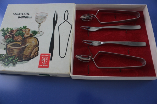 Justinus Schnecken-Set 2 x Schneckenbesteck Edelstahl OVP