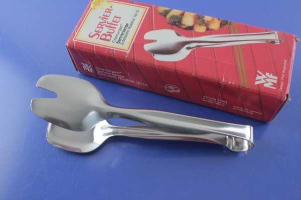 WMF Servierzange Design Wilhelm Wagenfeld Cromargan OVP