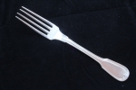 Bruckmann Augsburger Faden Gabel mit Monogramm "MN" versilbert