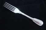 Bruckmann Augsburger Faden Gabel mit Monogramm "WAL" versilbert
