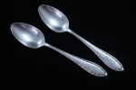 Wellner 288 2 Kaffeelöffel Monogramm "EN" versilbert