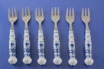 ABS DDR Zwiebelmuster 6 Kuchengabeln Porzellangriff 18/10 Edelstahl