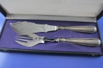 Jugendstil Fischvorleger Perlrand 800er Silber